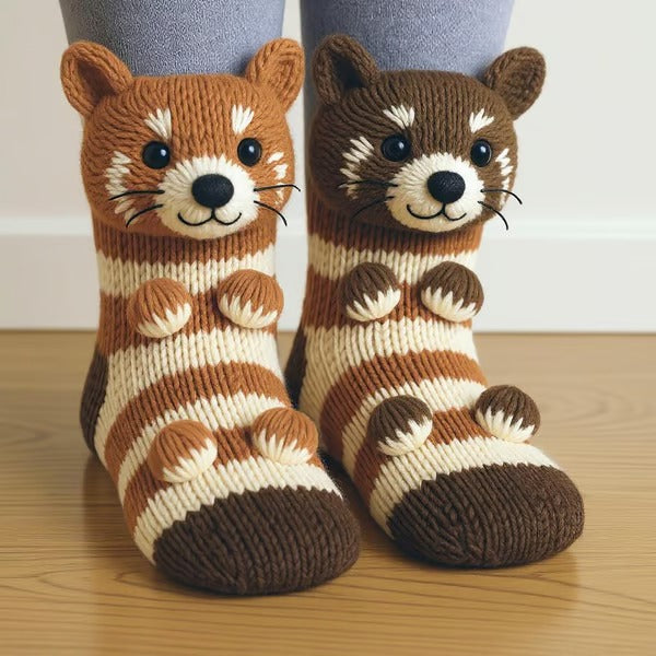 Chiara - Calcetines tejidos con estampado animal