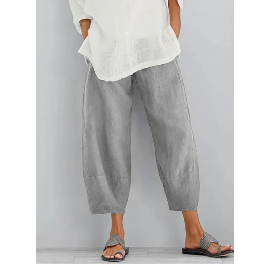 Pearl - Pantalón de lino color perla