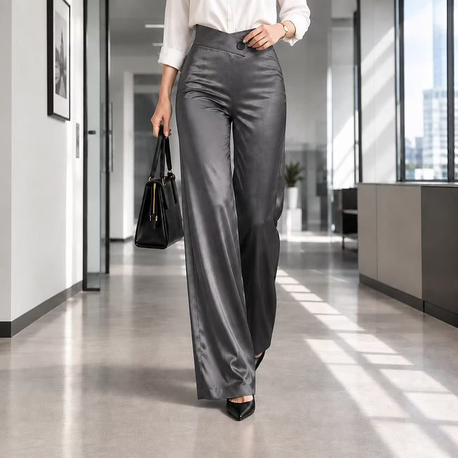Anouk - Pantalón elegante de tiro alto y pernera ancha