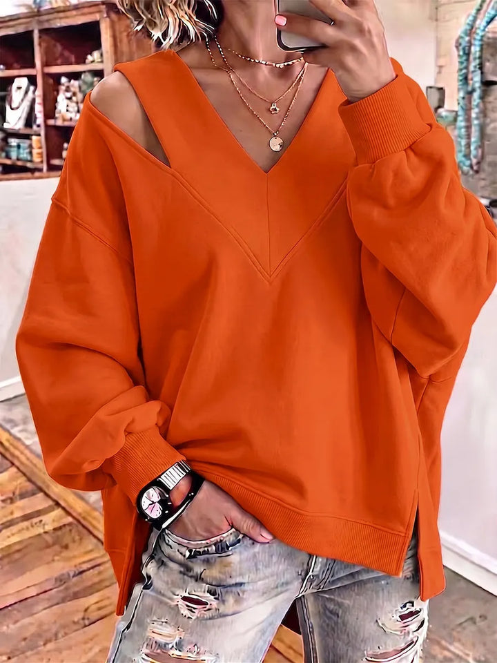 Aurelia - Sudadera de cuello en pico y tacto suave