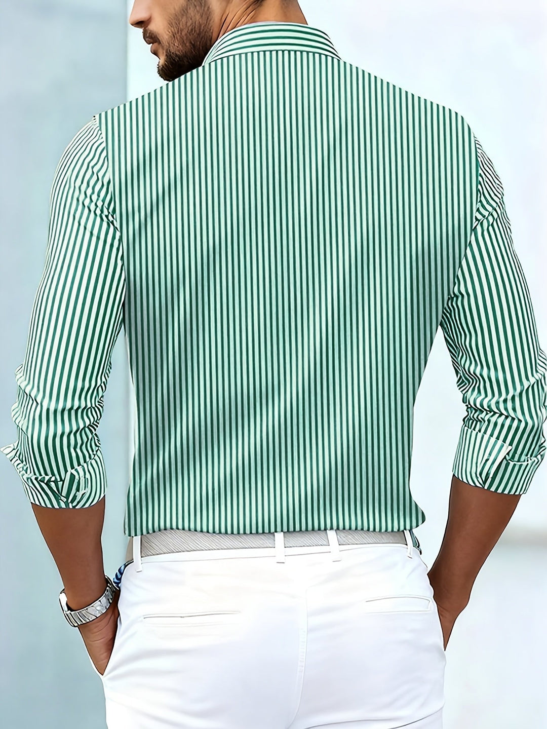 Bexhill - Camisa de rayas de manga larga con efecto lavado vintage