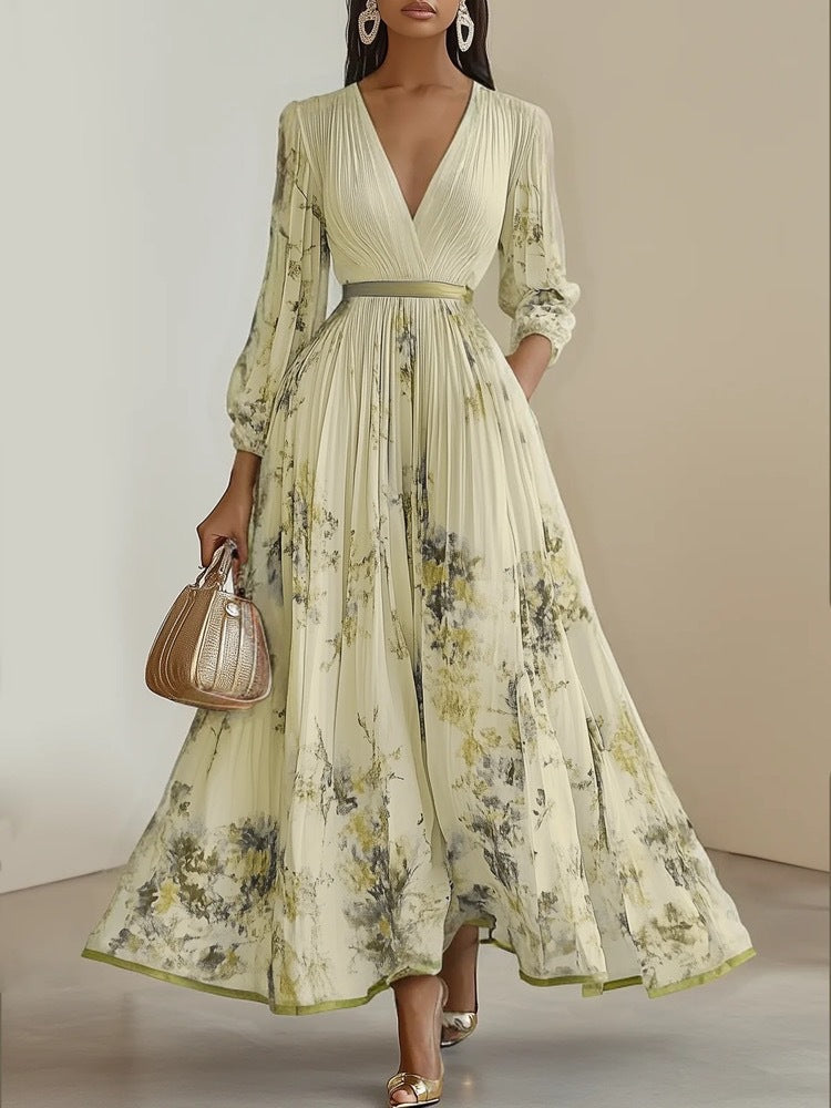 Nadia - Vestido midi plisado floral