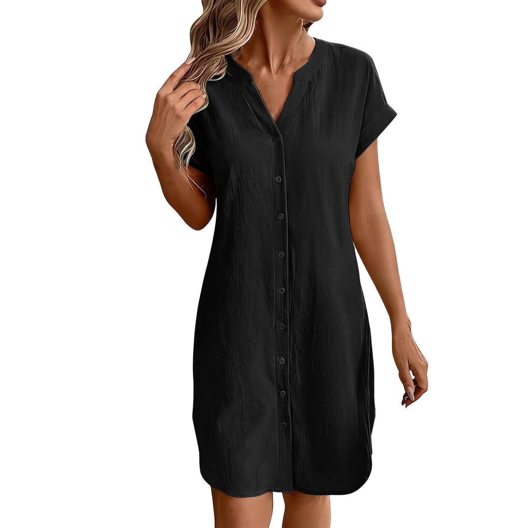 Ainslea - Vestido camisero mini texturizado