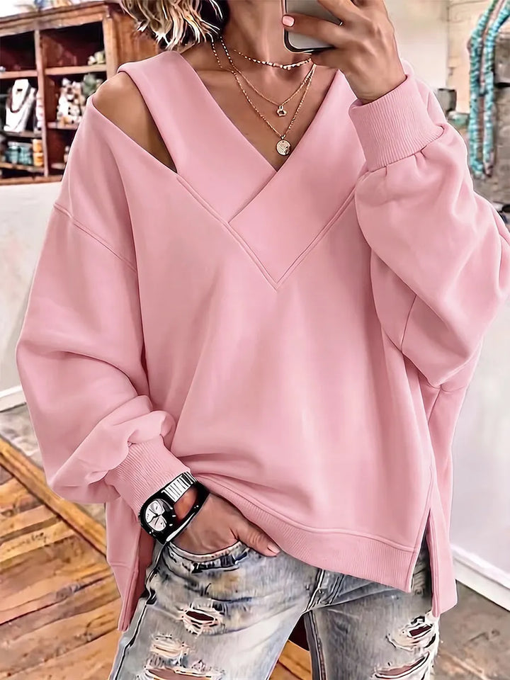 Aurelia - Sudadera de cuello en pico y tacto suave
