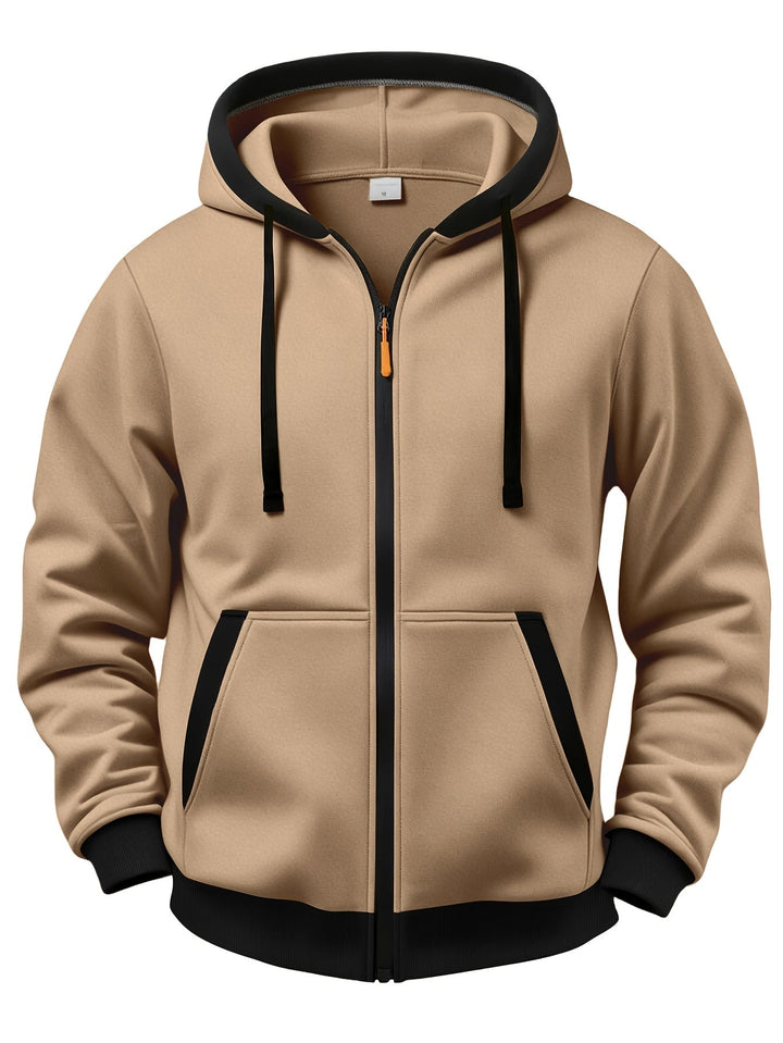 Brenner - Chaqueta con capucha y cremallera de tacto suave