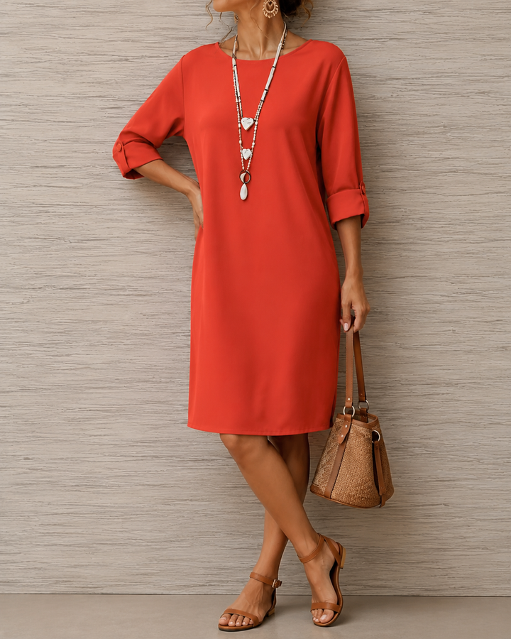 Delya - Vestido midi drapeado