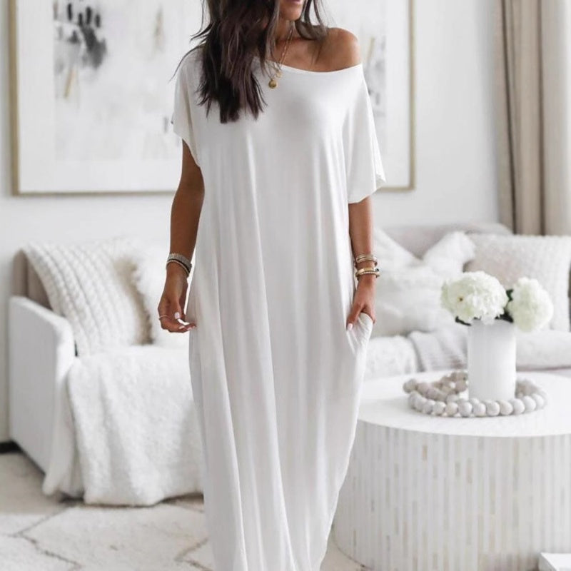Adalynne - Vestido largo holgado de un solo hombro