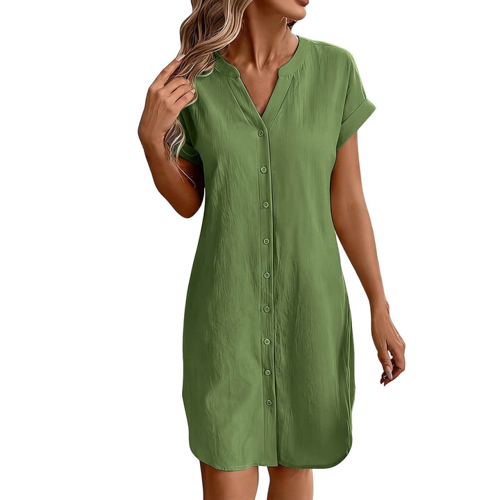 Ainslea - Vestido camisero mini texturizado
