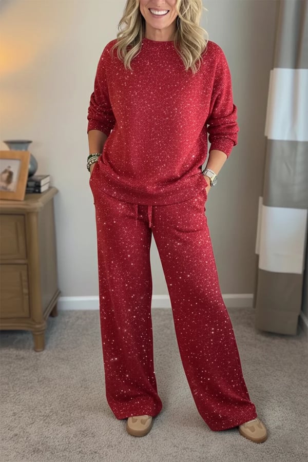 Celia - Traje de chaqueta y pantalón con acabado brillante