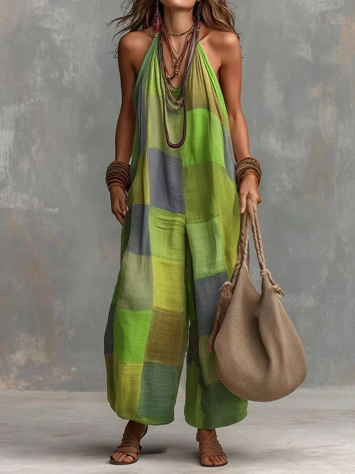 Estelina - Mono premium de patchwork con cuello halter