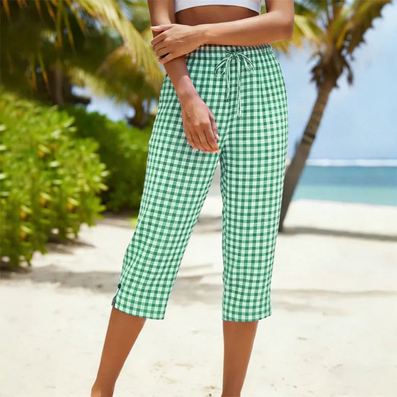 Eliska - Shorts de cuadros casuales