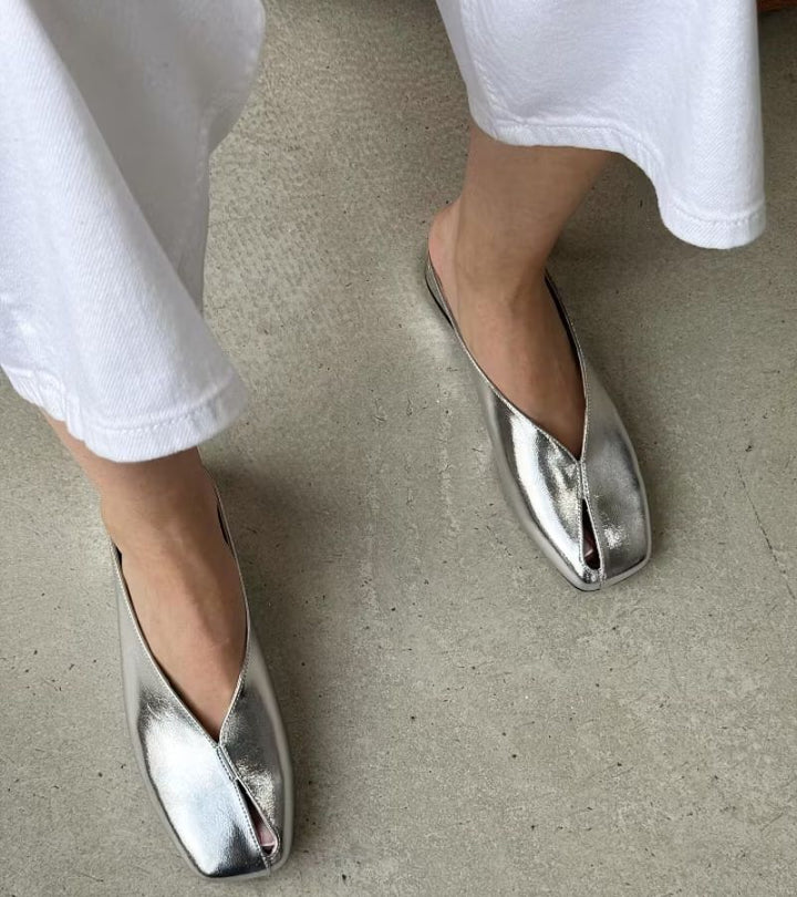 Camellia - Mules premium de punta cuadrada