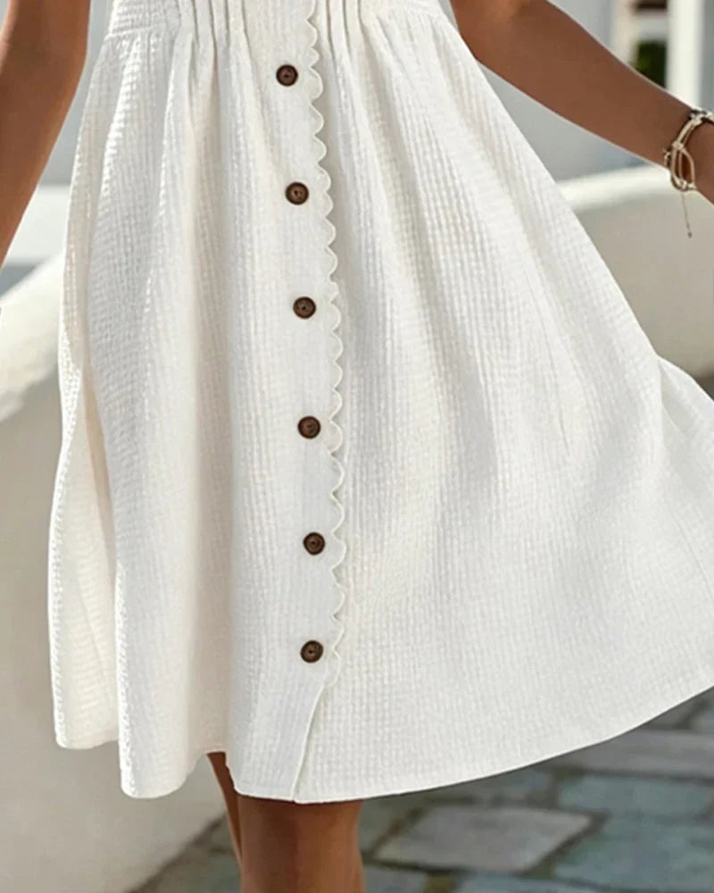 Emmara - Vestido de patchwork con mangas abullonadas premium