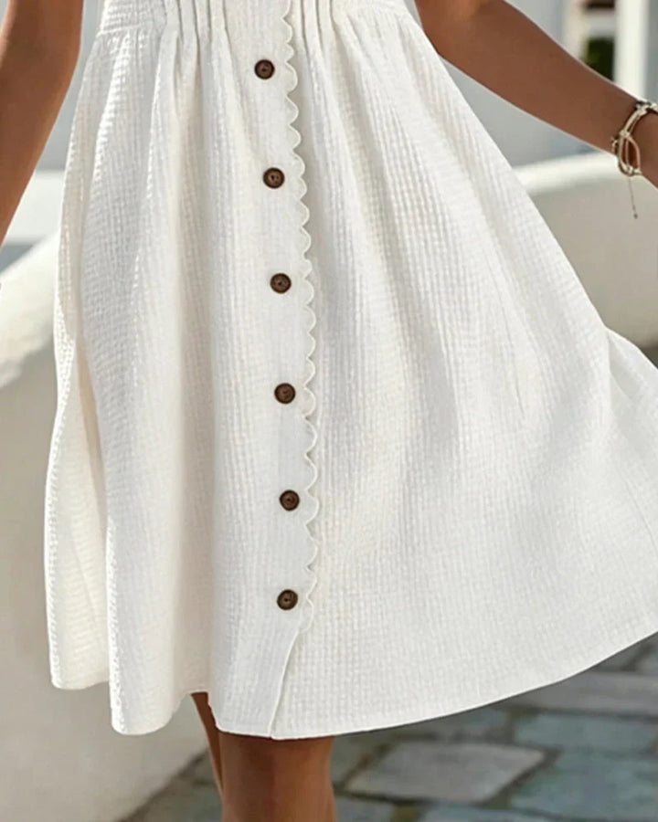 Emmara - Vestido de patchwork con mangas abullonadas premium
