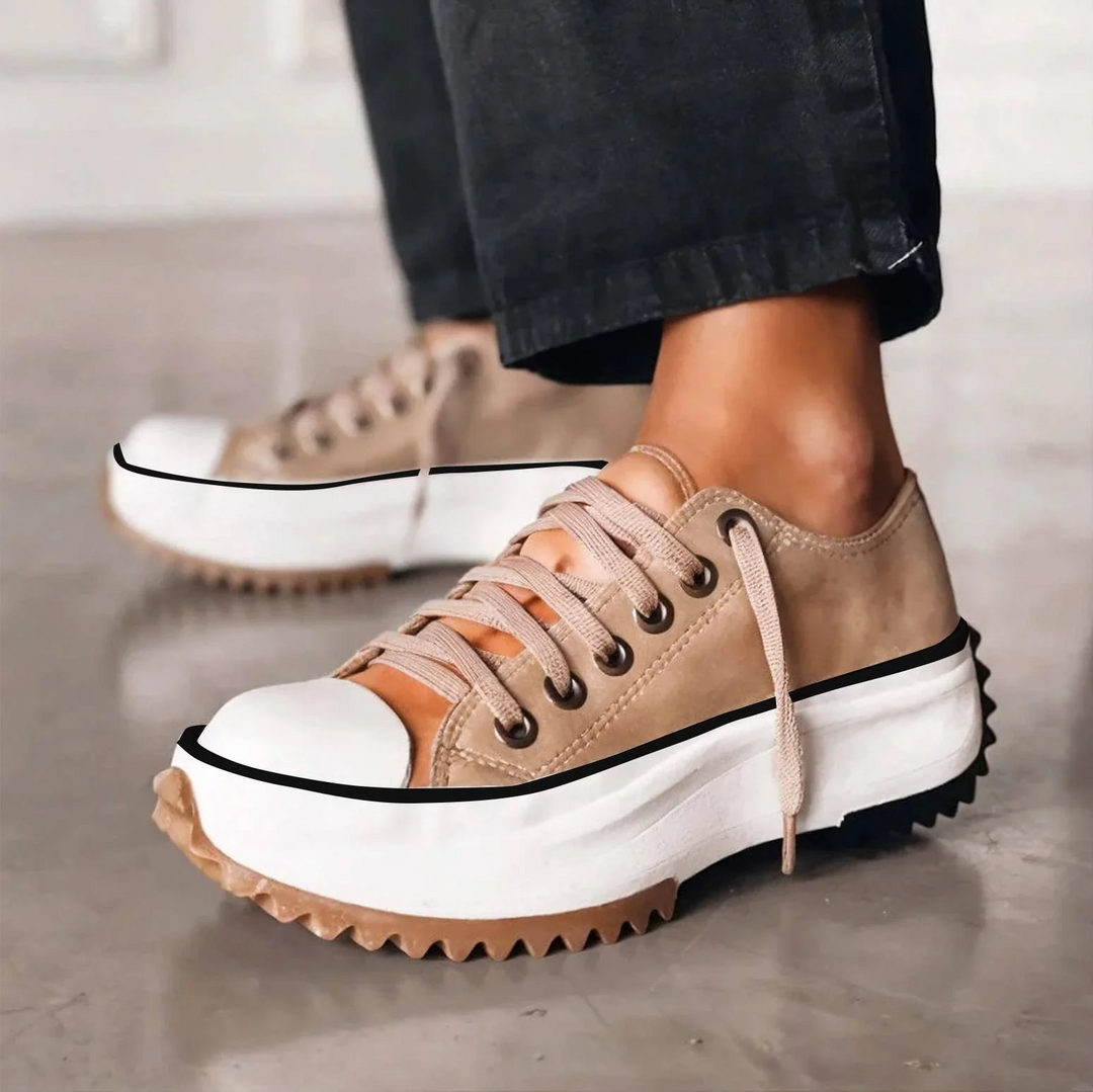 Viveca - Zapatillas de plataforma acolchadas con cordones