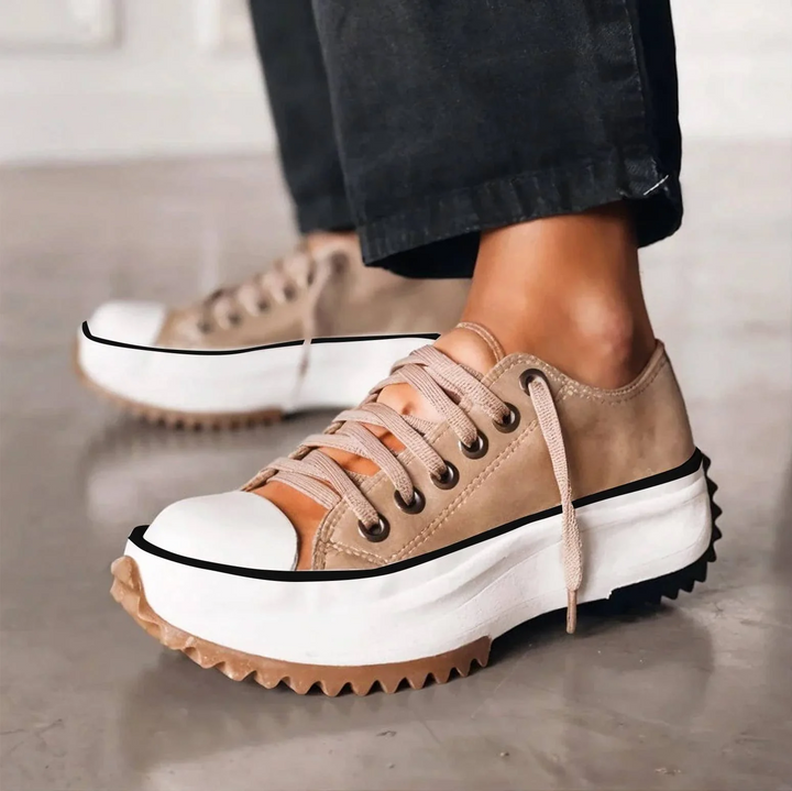 Viveca - Zapatillas de plataforma acolchadas con cordones
