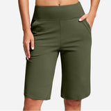 Kendall - Shorts ciclistas de tiro alto con bolsillos