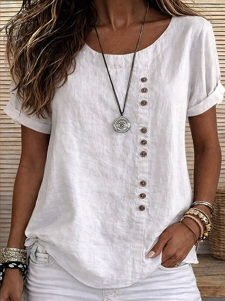 Sidonie - Blusa de manga corta con detalle de botones