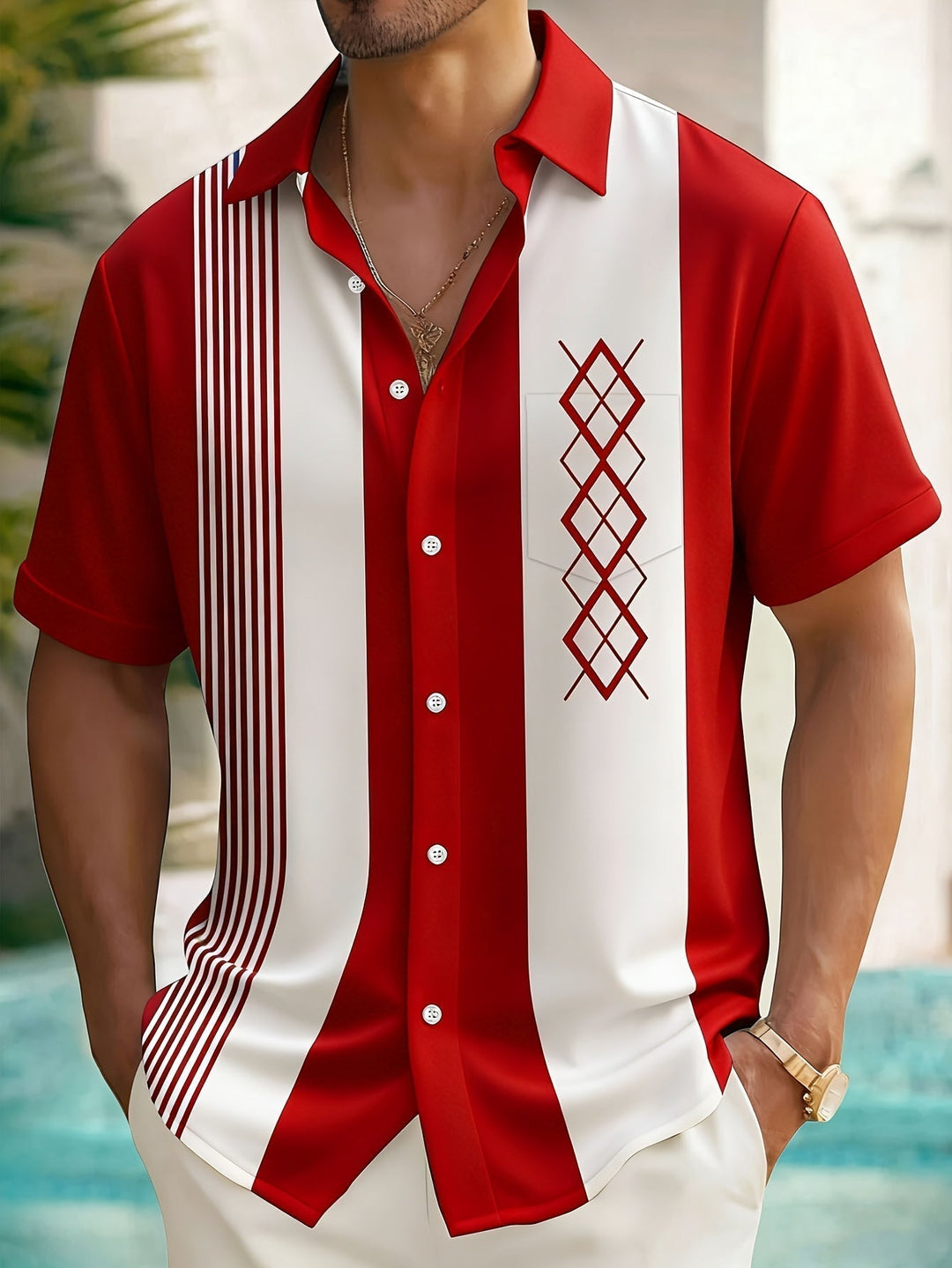 Morpeth - Camisa de rayas vintage con cuello abotonado