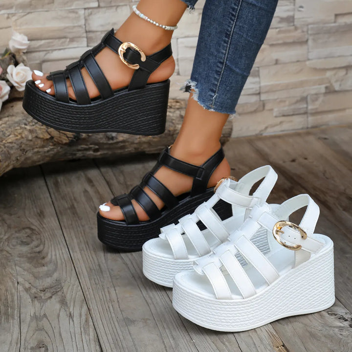 Isabeau - Sandalias de cuña acolchadas