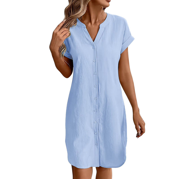 Ainslea - Vestido camisero mini texturizado