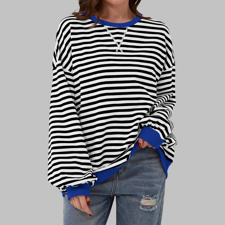 Adelia - Sudadera a rayas de manga larga y tacto suave