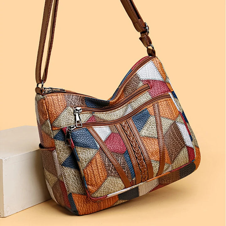 Lauranique - Bolso bandolera de patchwork con tacto suave