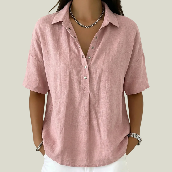 Nina - Blusa con cuello de tacto suave