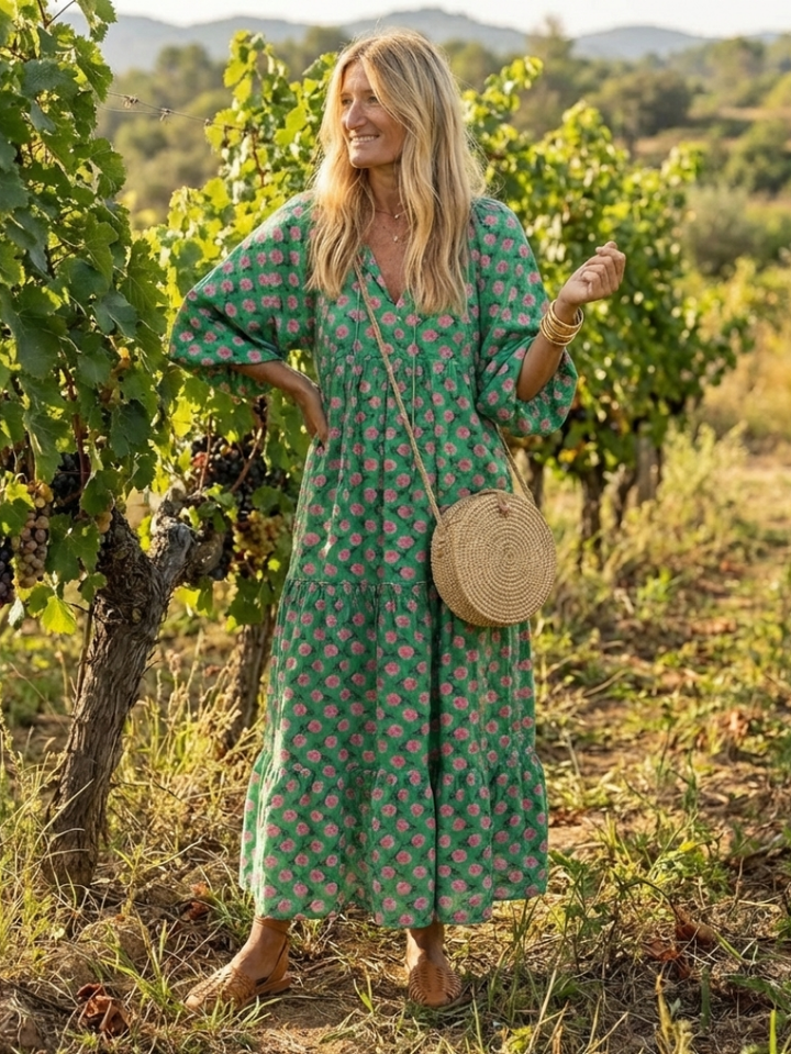 Emmera - Vestido ligero de verano con capas