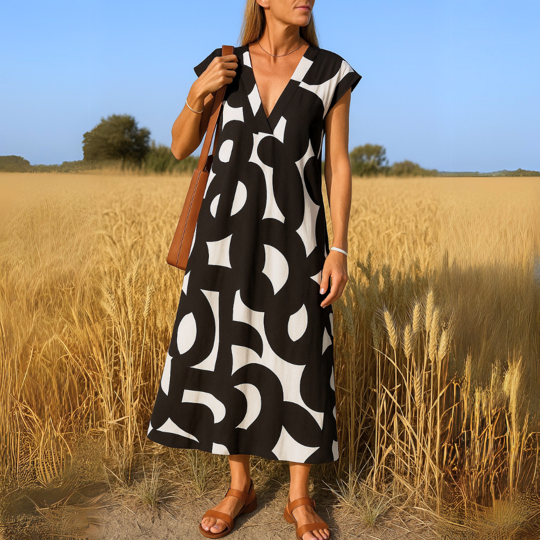 Tallisia - Vestido midi con escote en V y tacto suave
