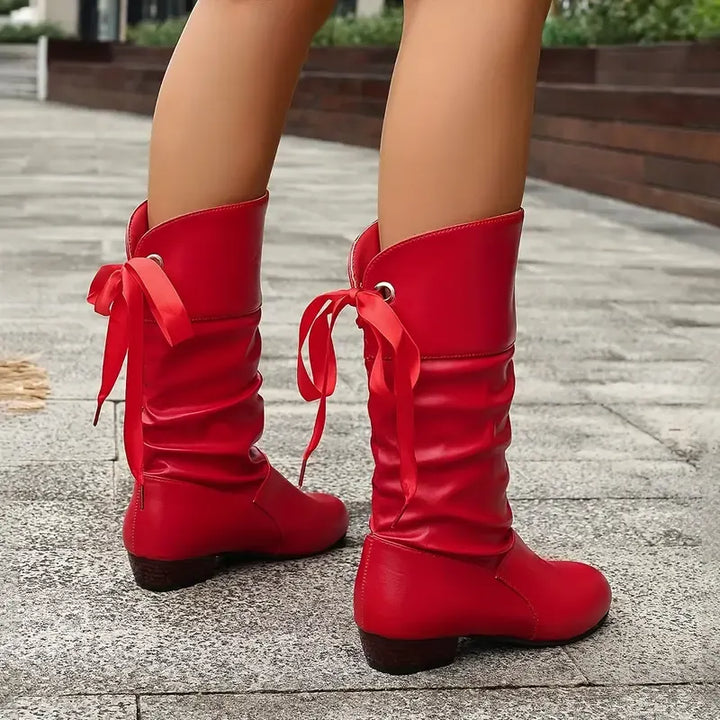 Hilda - Botas de media caña fruncidas con cordones