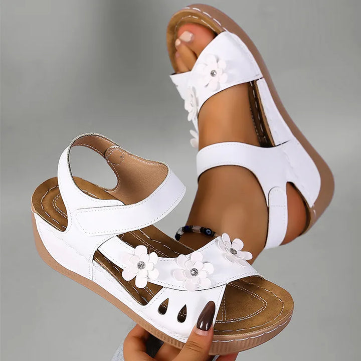 Fiorelia - Sandalias de cuña florales cómodas
