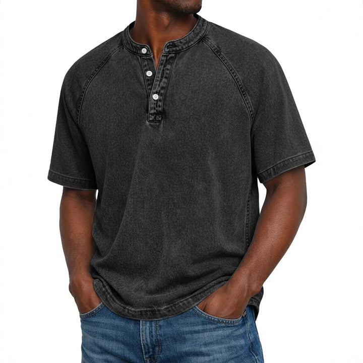 Flynn - Camiseta de algodón vintage con lavado suave