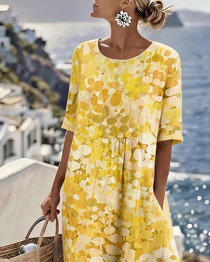 Adria - Vestido midi evasé de tacto suave