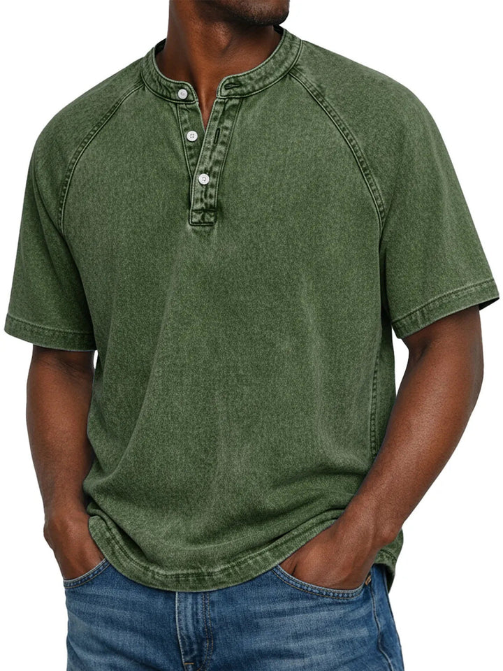 Flynn - Camiseta de algodón vintage con lavado suave