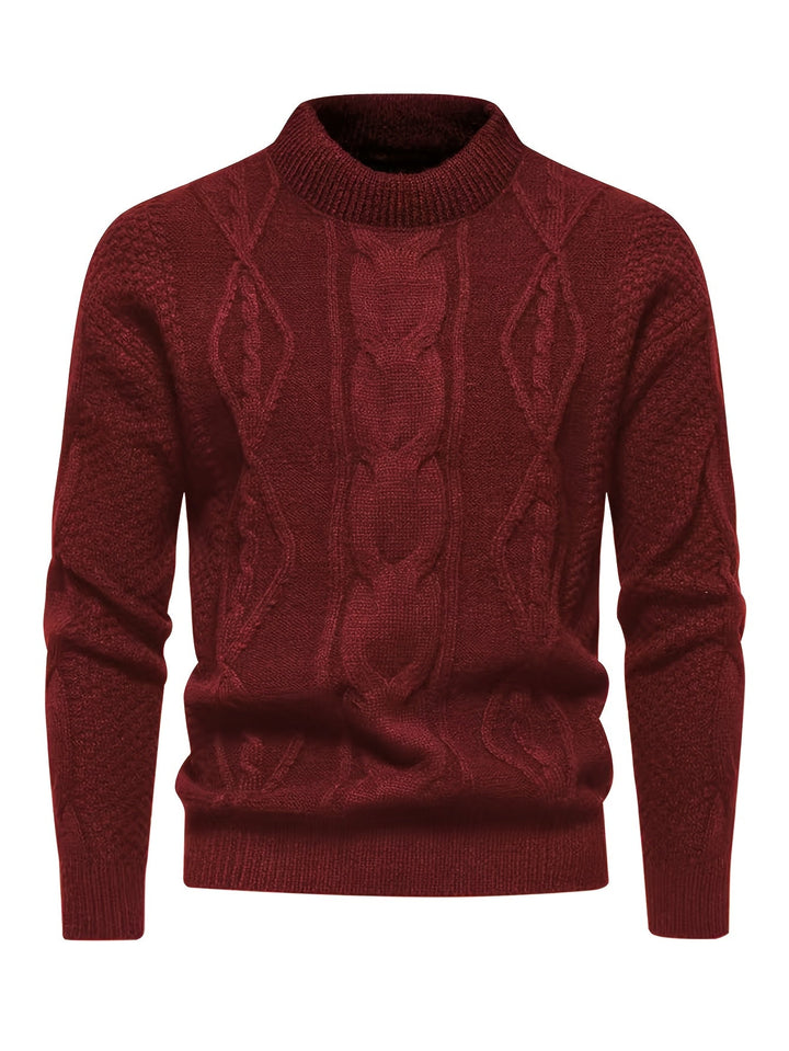 Kael - Jersey de cuello alto de punto trenzado