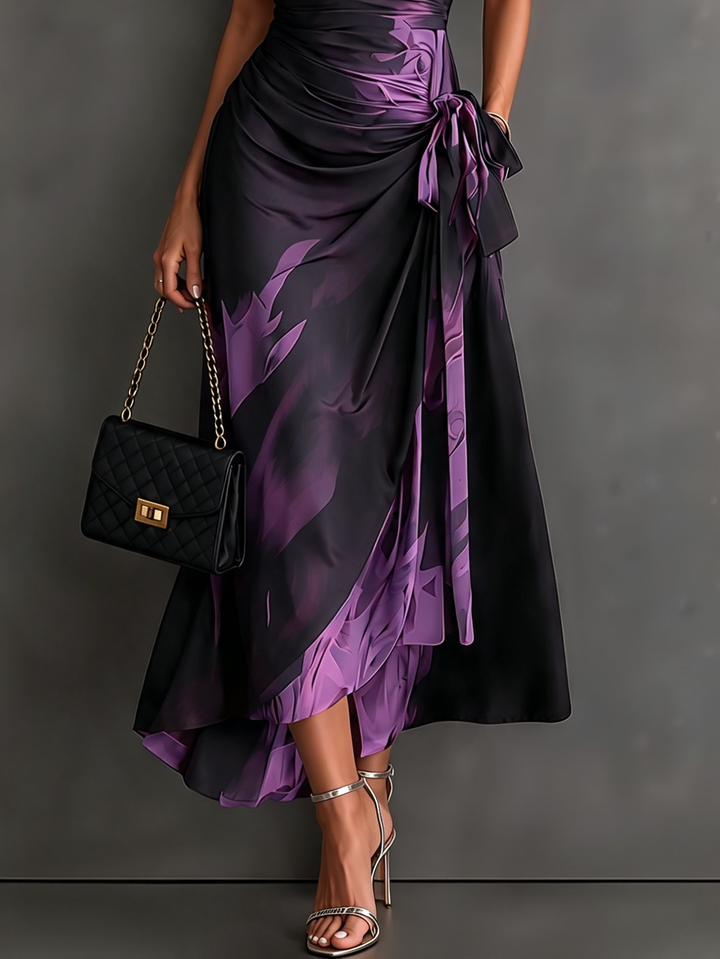 Roselle - Vestido largo con cuello camisero y caída sedosa