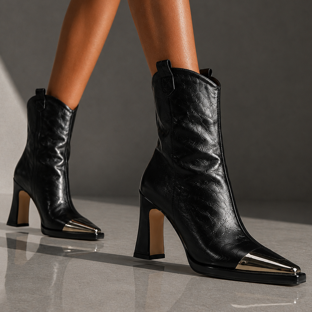 Farida - Botines de tacón elegantes con punta fina premium