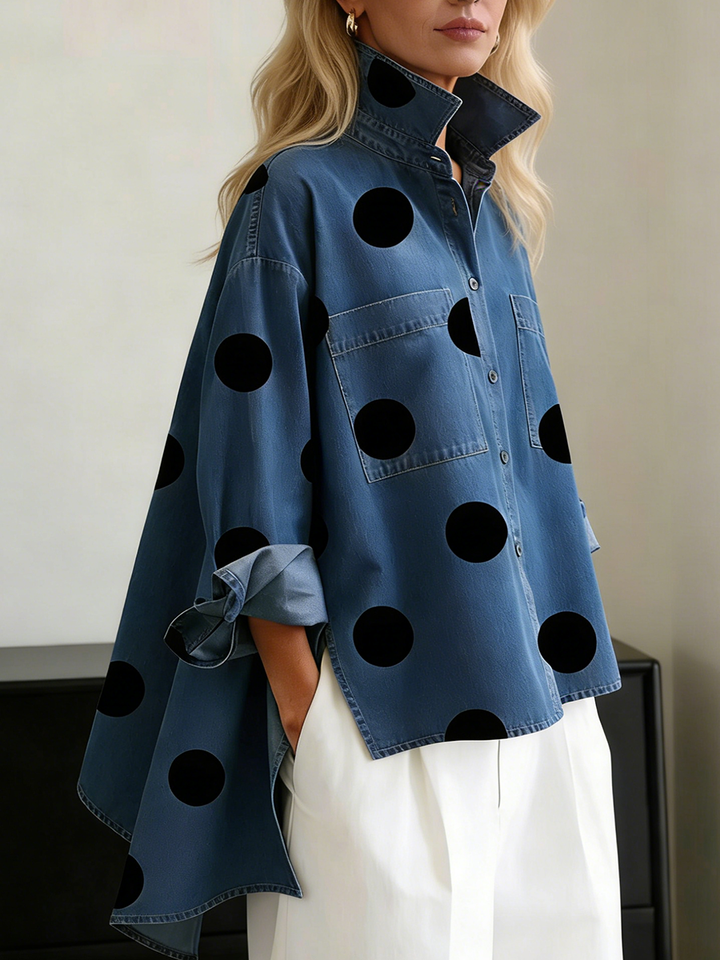 Kelsey - Blusa bordada de tacto suave