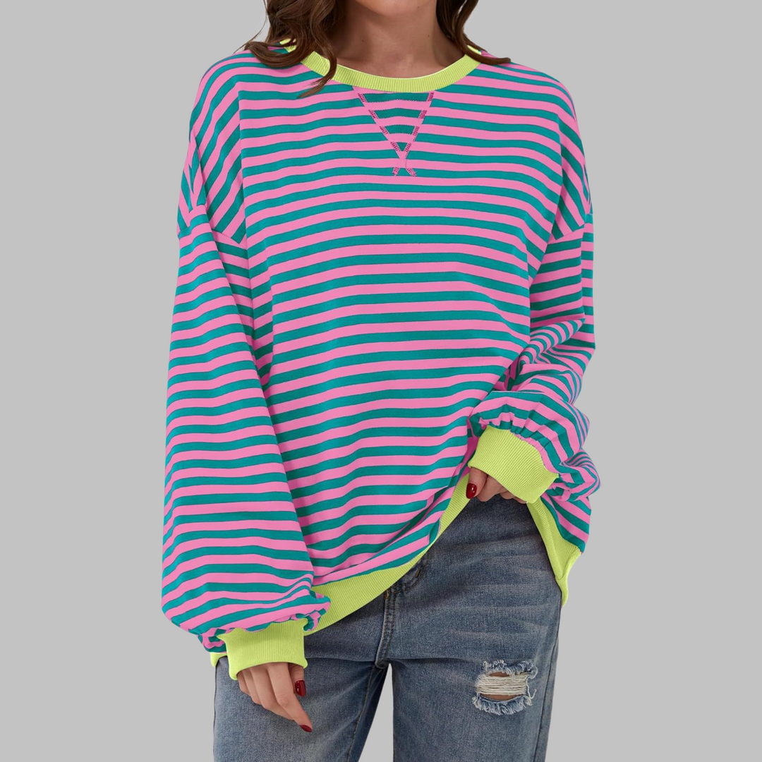 Adelia - Sudadera a rayas de manga larga y tacto suave