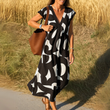 Tallisia - Vestido midi con escote en V y tacto suave