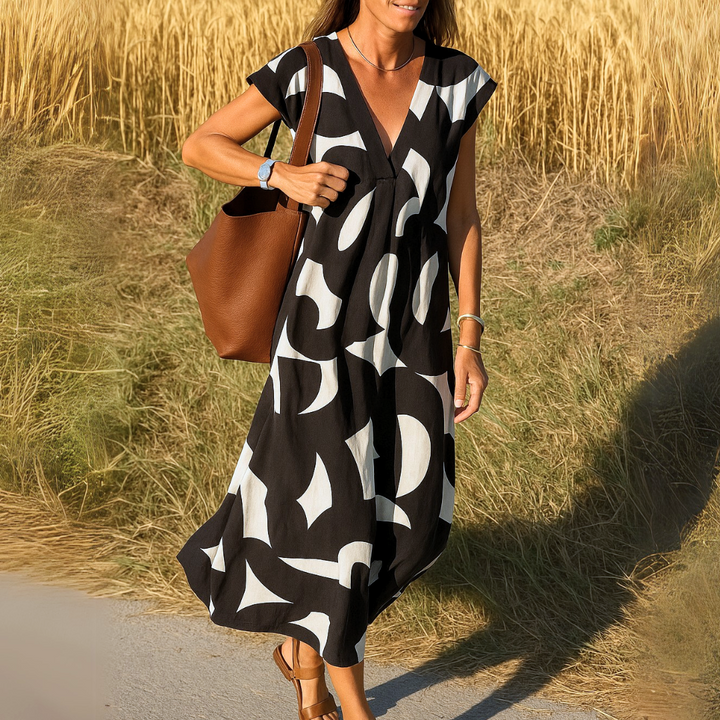 Tallisia - Vestido midi con escote en V y tacto suave
