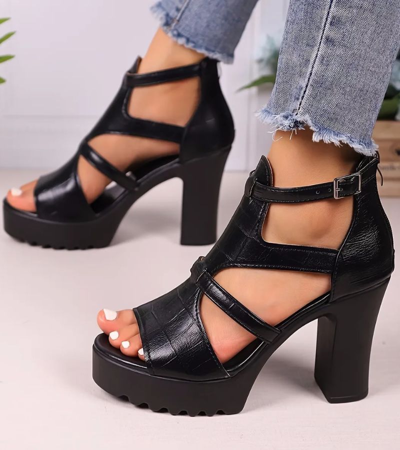Elestine - Sandalias gladiadoras con plataforma esculpida