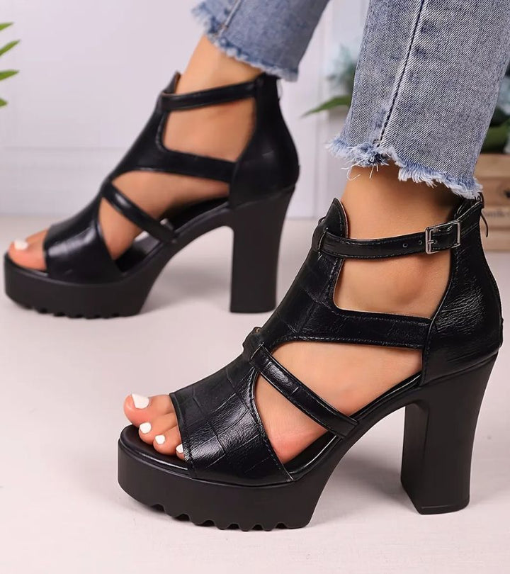 Elestine - Sandalias gladiadoras con plataforma esculpida