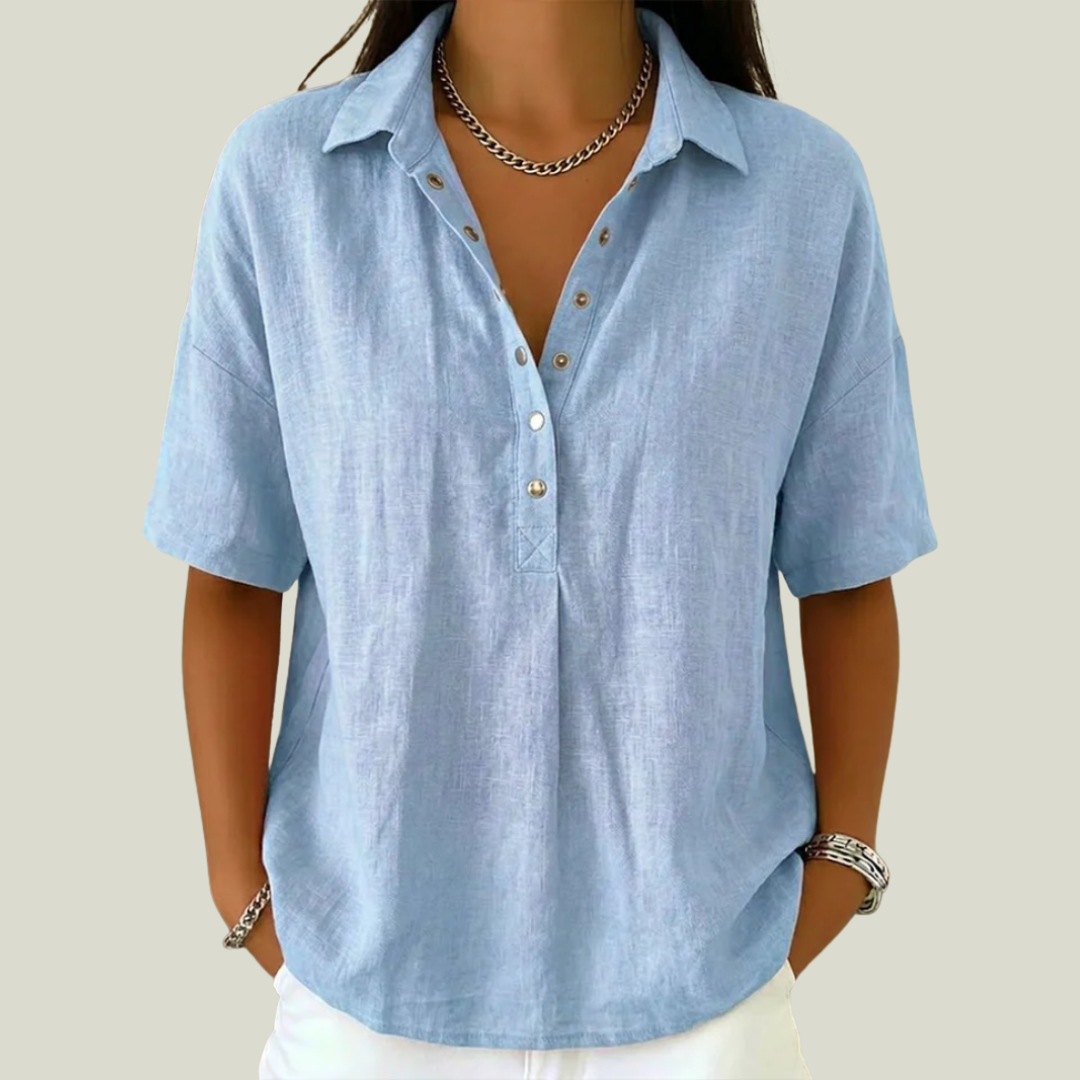 Nina - Blusa con cuello de tacto suave