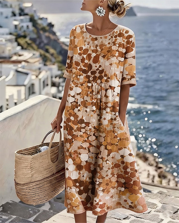 Adria - Vestido midi evasé de tacto suave