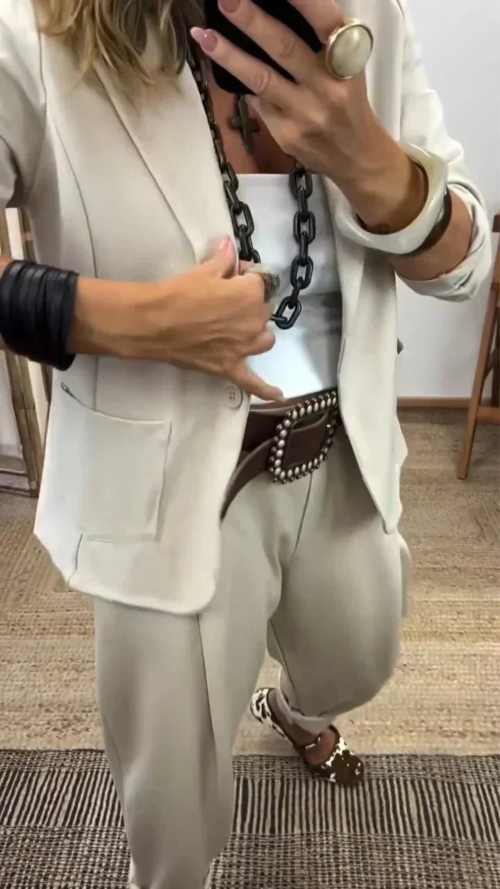 Rosina - Conjunto de americana y pantalón de tacto suave