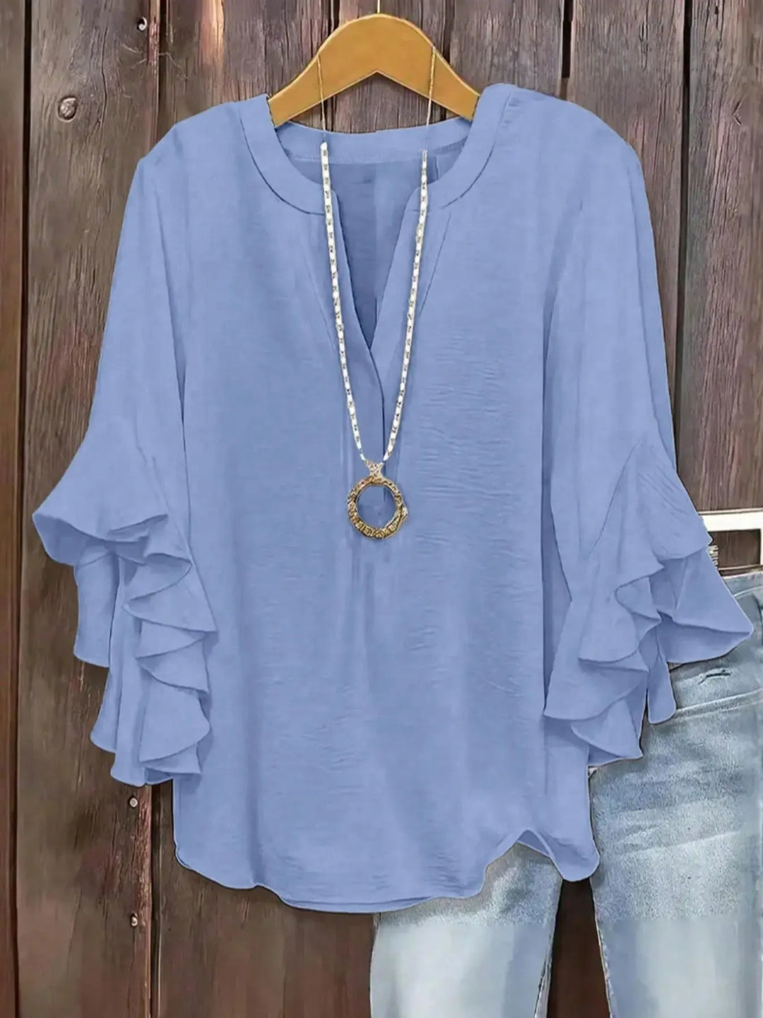 Norabelle - Blusa elegante con mangas fruncidas
