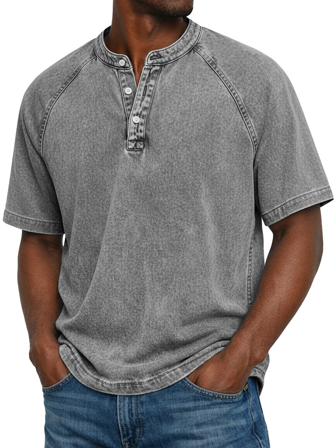 Flynn - Camiseta de algodón vintage con lavado suave