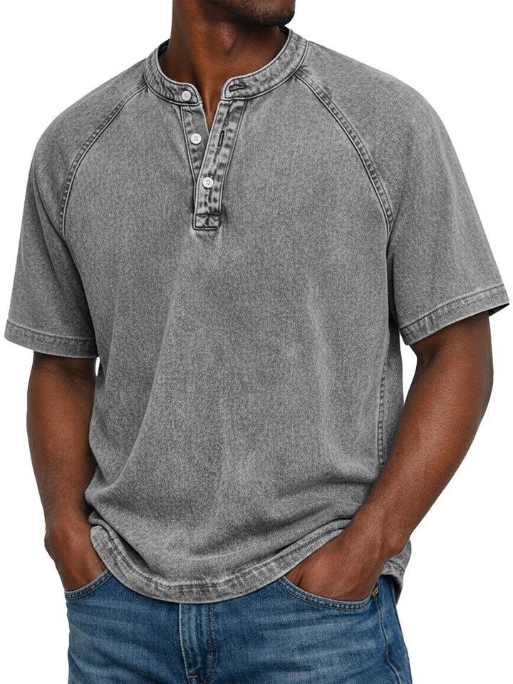 Flynn - Camiseta de algodón vintage con lavado suave